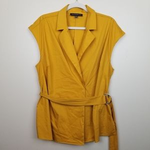 Eloquii Gold Sleeveless Wrap Top with belt Size 14